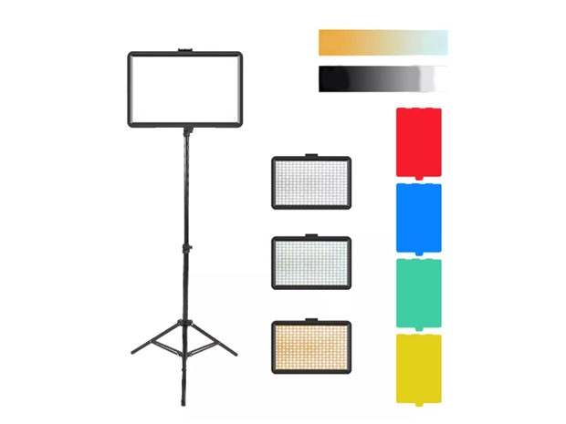 &+ PANEL LED FOTOGRAFIA + LAMINAS INTERCAMBIABLES 13CM X 19 CM + TRIPODE